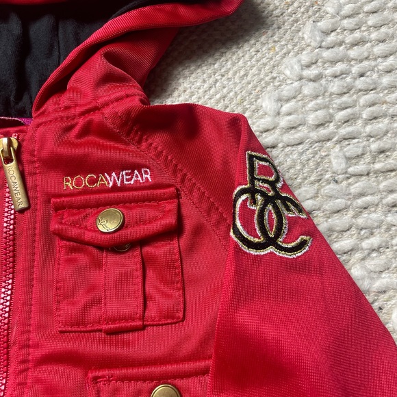 Baby Rocawear Red Zip Up Track Jacket Gold Details 6-9 Months - Picture 3 of 7